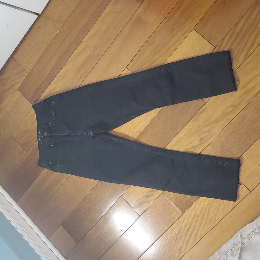 Aeropostale Women's Black Super High Rise Straight Jeans